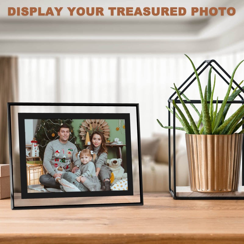 IZIDDO 4x6 Picture Frames Set of 2  Black Glass Photo Frame  Only for Tabletop Display  Gift Picture Frame  Horizontally or Vertically (4x6  Black) - Image 3